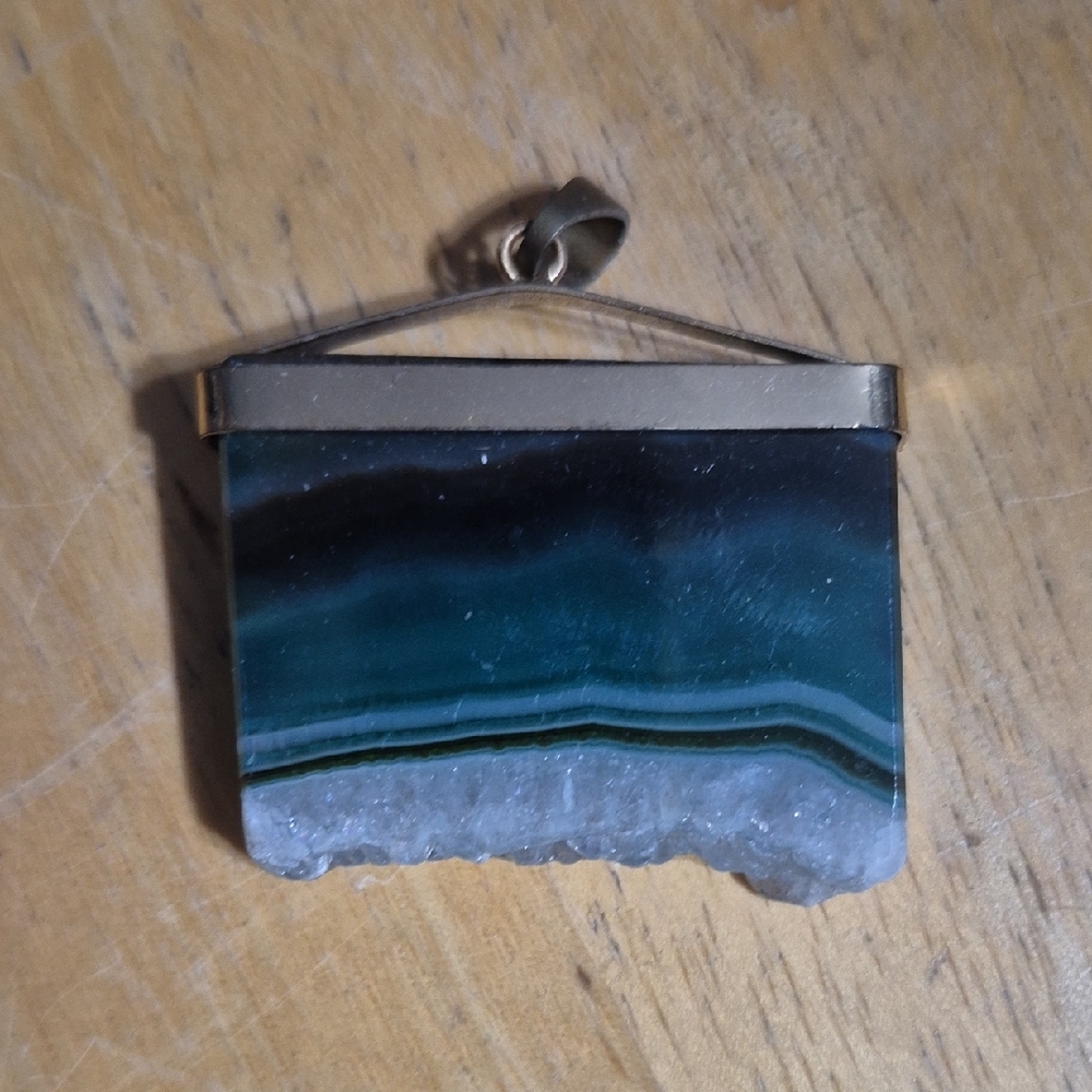 Green and Gold Stone Pendant